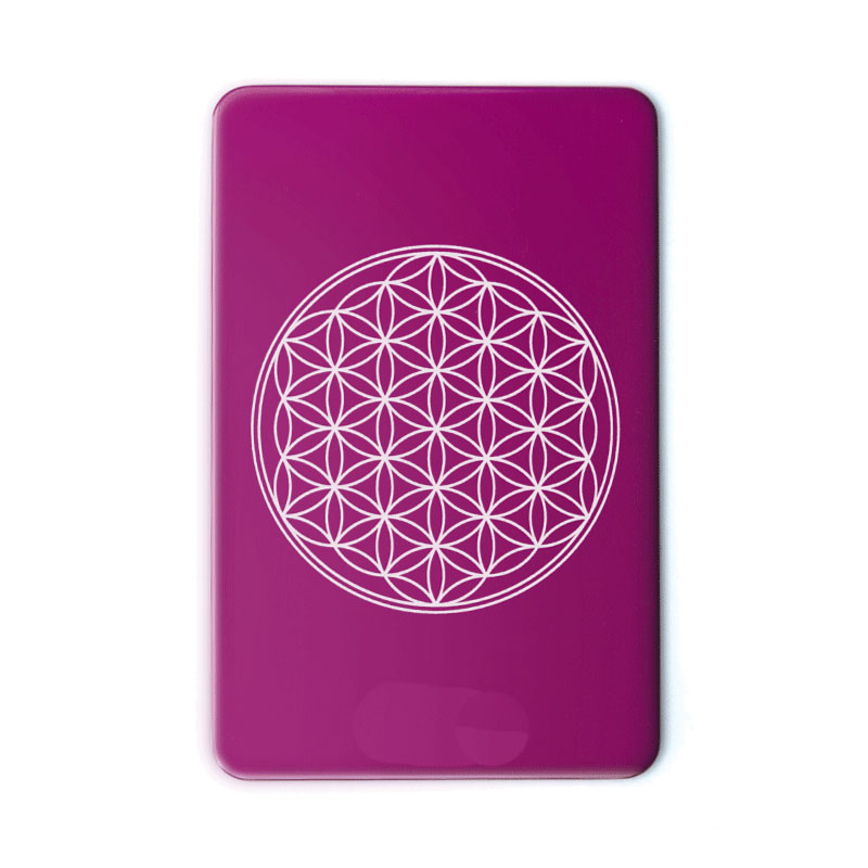 Plaque énergie pourpre Tesla fleur de vie