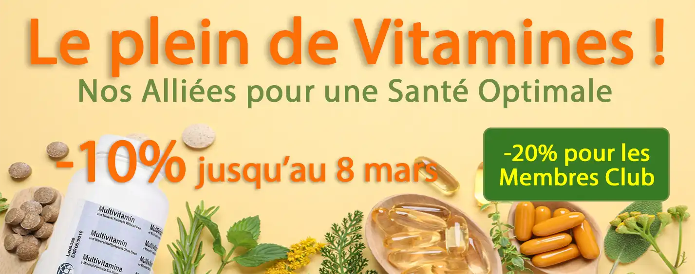 Promotion -10% de remise sur les vitamines Dr Clark jusqu'au 8 mars 2026